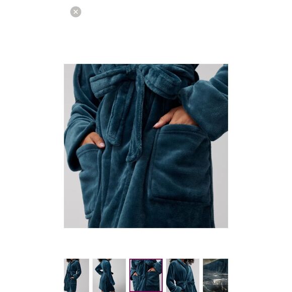 Soma Teal Fluffy Robe, Small/Medium - Picture 4 of 5